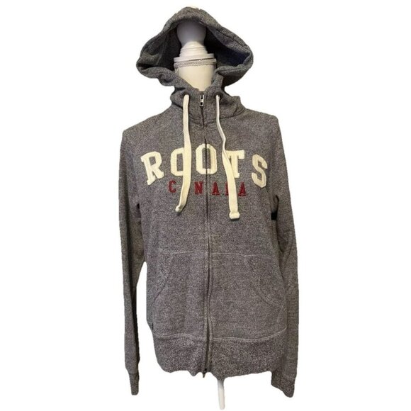 Roots Canada Hoodie Youth XL Full Zip Jacket Grunge Punk Gray - Picture 1 of 10